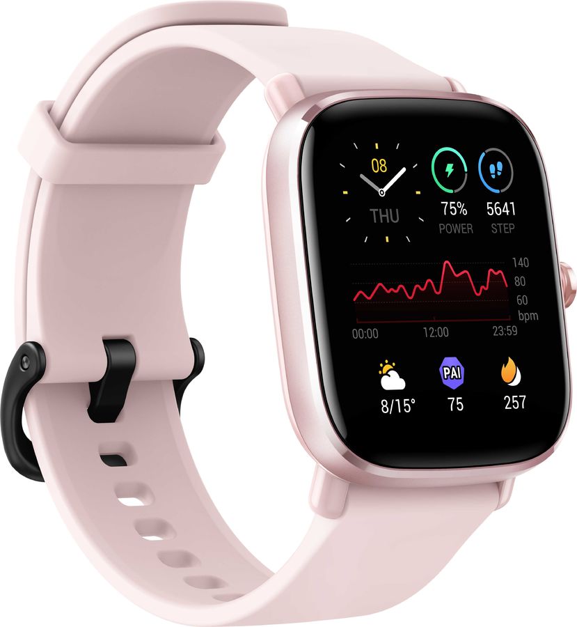 Смарт-часы Amazfit GTS 2 mini розовый с розовым ремешком