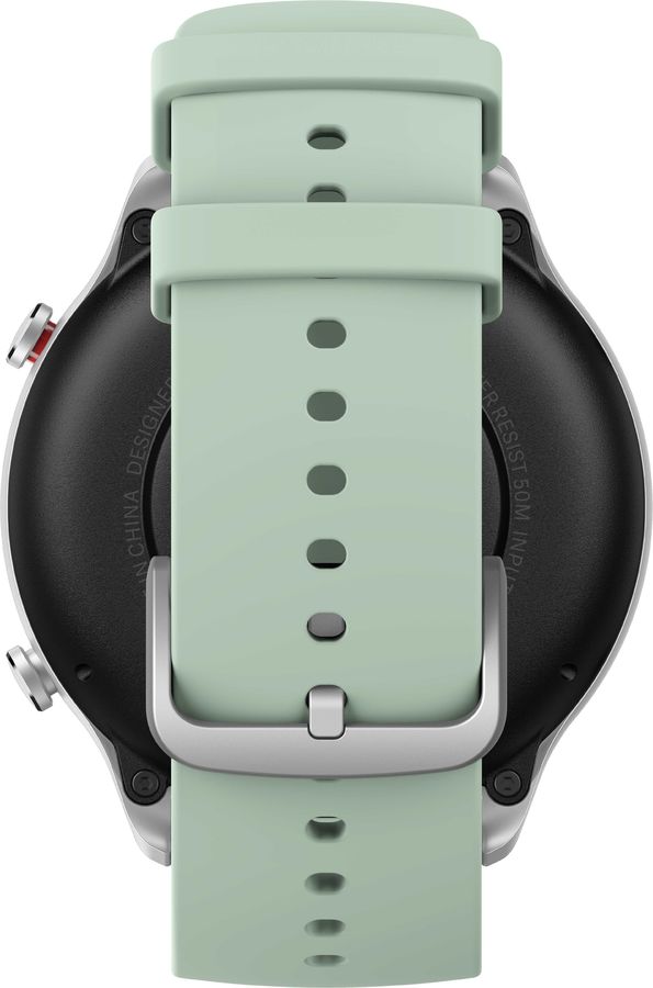 Смарт-часы Amazfit GTR 2e серебристый с зеленым ремешком