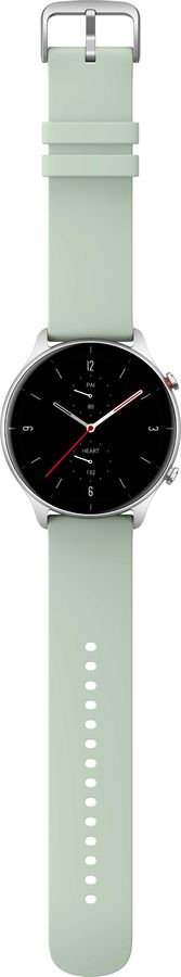 Смарт-часы Amazfit GTR 2e серебристый с зеленым ремешком