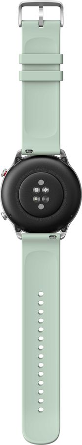 Смарт-часы Amazfit GTR 2e серебристый с зеленым ремешком