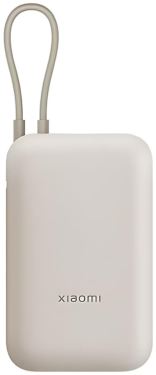 Портативный аккумулятор Xiaomi Power Bank 10000mAh (встроенный кабель) бежевый BHR9072GL