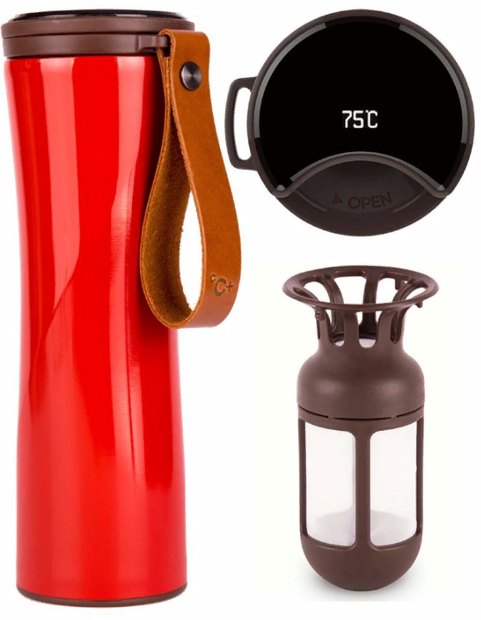 Термокружка Kiss Kiss Moka Smart Cup Oled 430ml красный
