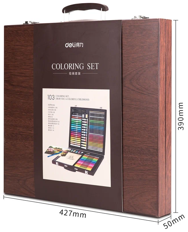 Набор для рисования DELI Painting Set Wooden Box