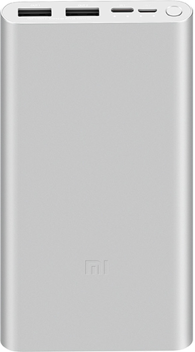 Портативный аккумулятор Xiaomi Mi Power Bank 3 10000 mAh серебристый (PLM13ZM)