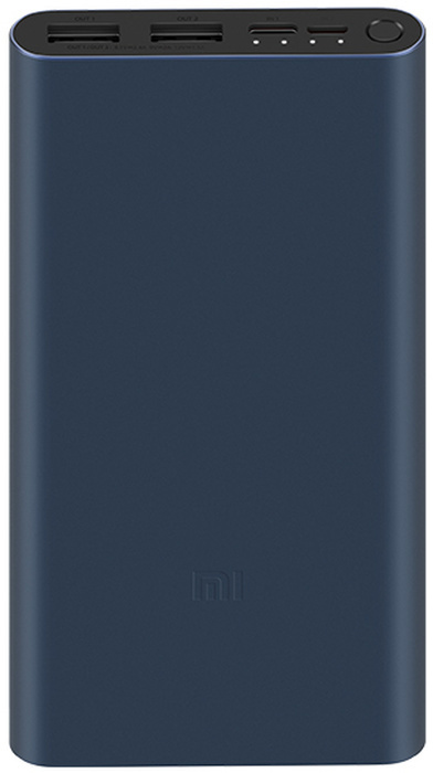 Портативный аккумулятор Xiaomi Mi Power Bank 3 10000 mAh черный VXN4274GL (PLM13ZM)