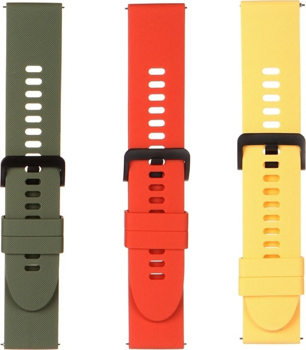 Ремешок для смарт часов Xiaomi Mi Watch Strap (3шт) зеленый/желтый/оранжевый BHR4887GL