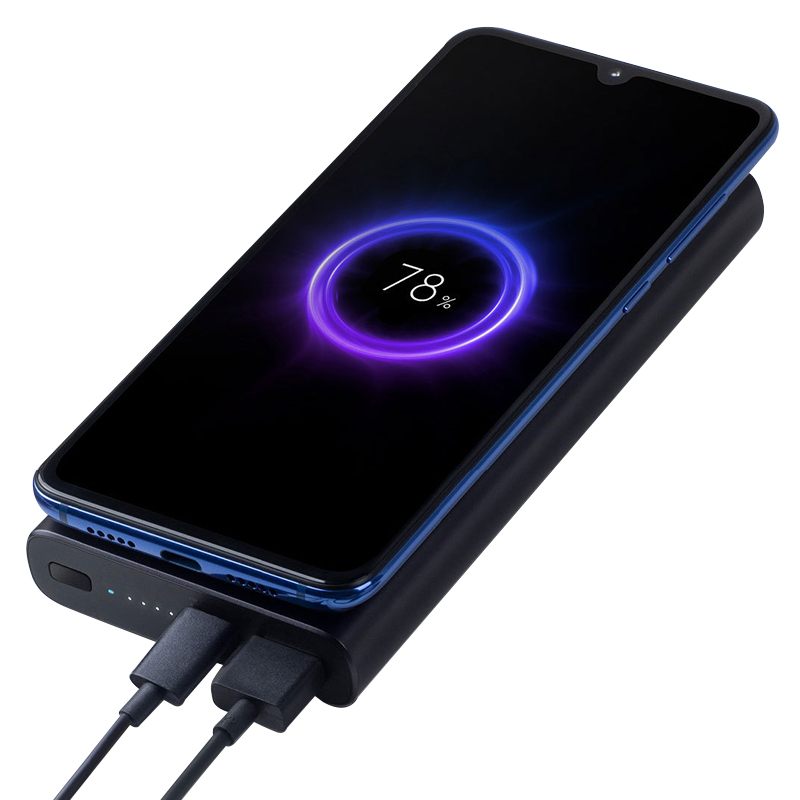 Портативный аккумулятор Xiaomi Mi Power Bank 3 10000 mAh с беспроводной зарядкой черный