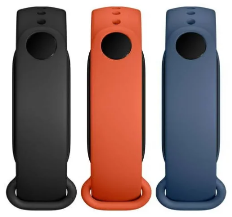 Ремешок для фитнес браслета Xiaomi Mi Smart Band 6 Strap (3шт) черный/оранжевый/синий BHR5134GL